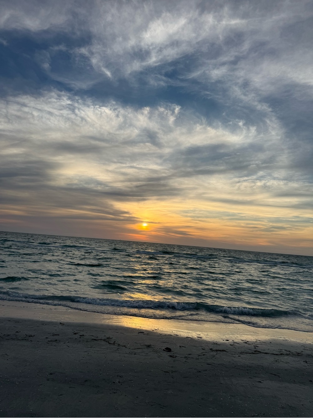 Sunset Beach Print in Blue and Orange